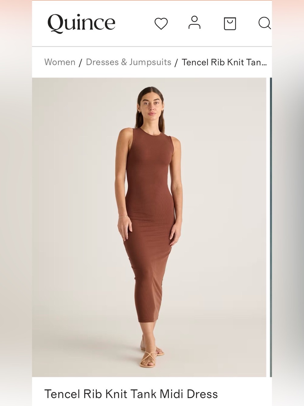 NWT Quince Rib Knit Tank Midi Dress